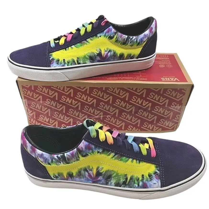 Vans Men`s 13 Mysterioso/true Neon Tie Dye Old Skool Suede Shoes Sneakers