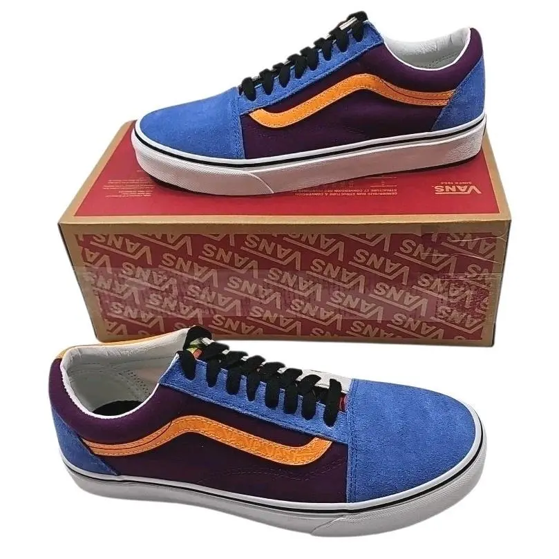 Vans Woman 10 Men`s 8.5 Old Skool Mix Match Grape Juice/bright Marigold