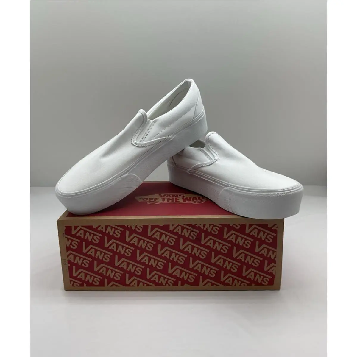 Vans Classic Slip-on Stackform Shoe Canvas Men`s Size 11 True White