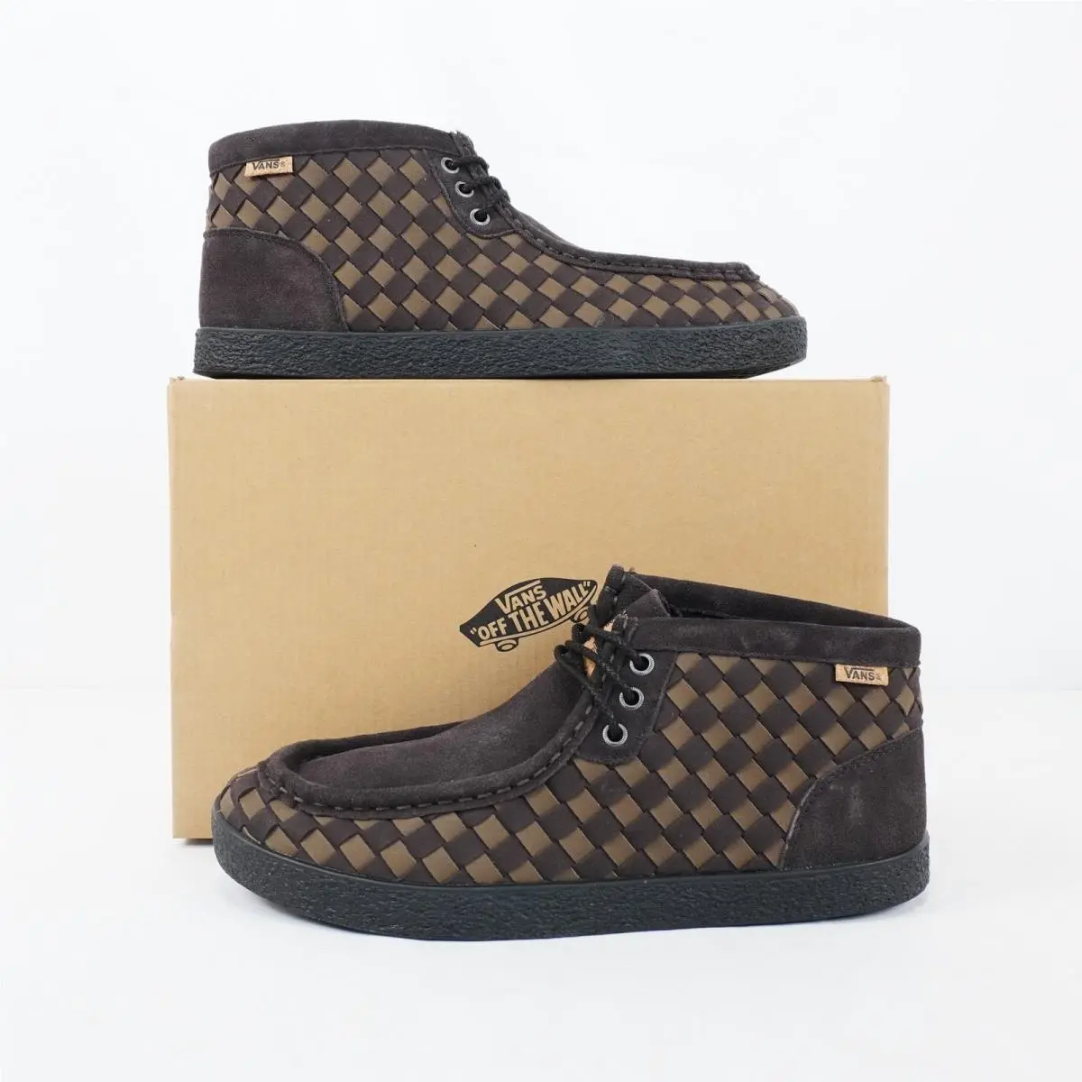 Vans Lekkie Lace-up Woven Sneakers In Brown/black V3750 - Men`s Size 10