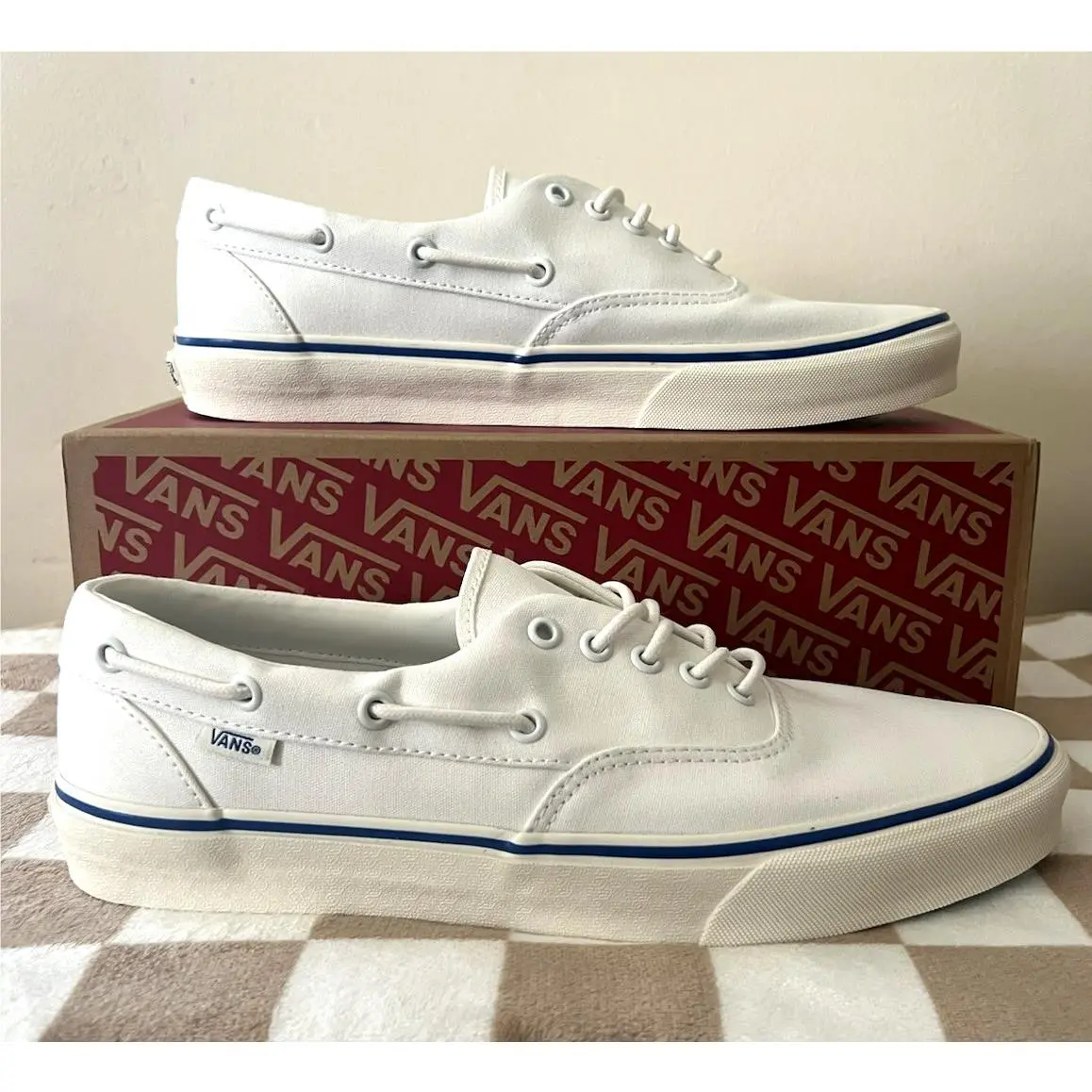 Vans Authentic Boat Shoes VN000Z91E68 Marshmallow/blue Men’s Size 11