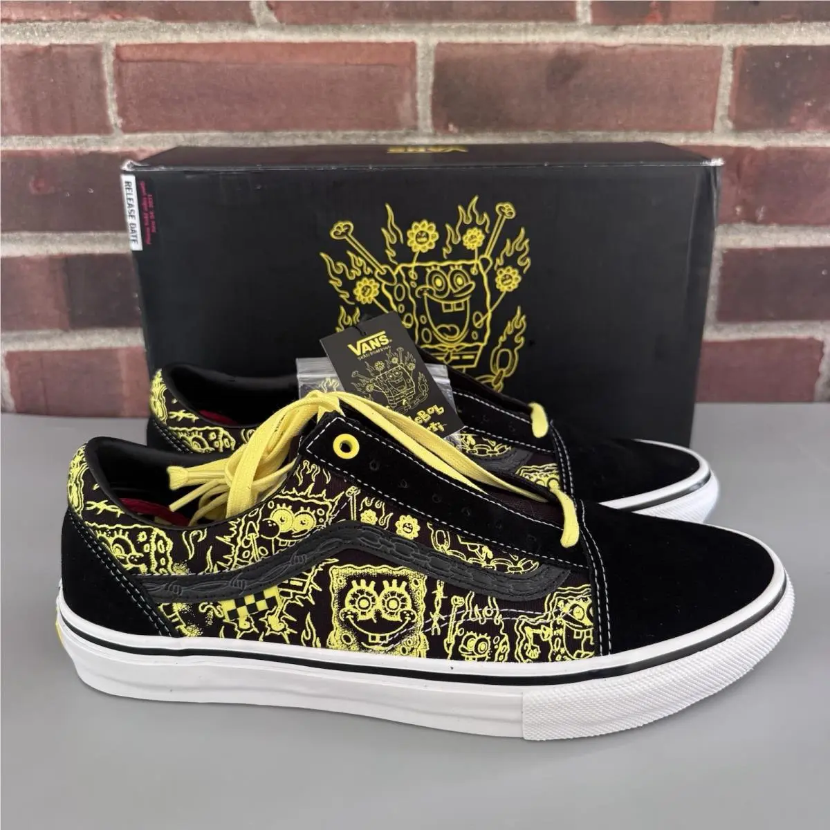 Vans x Spongebob Gigliotti Skate Old Skool Shoes Black Yellow Men’s Size 11