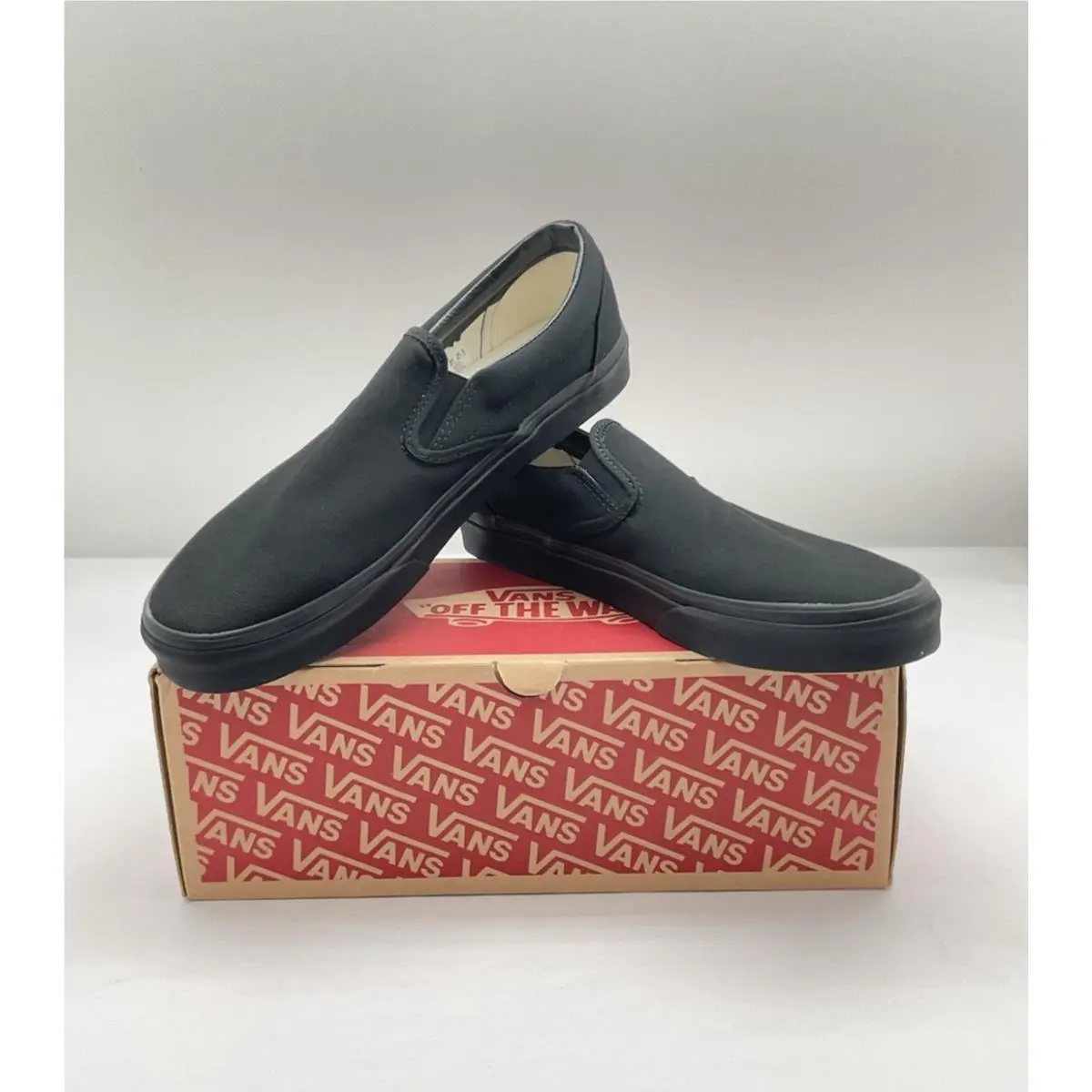 Vans Men`s Black/black Canvas Slip-on Skate Shoe Size 11.5
