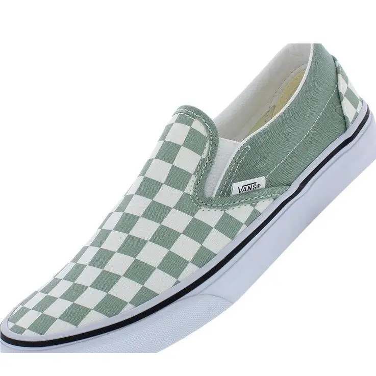 Vans Classic Slip-on Color Theory Checkerboard Green Sneakers Mens Sz 11.5