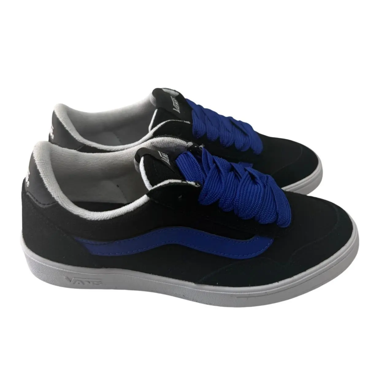 Vans Comfycush Kids Black Blue Low Top Skate Sneakers Size 5 Youth 6.5 Women