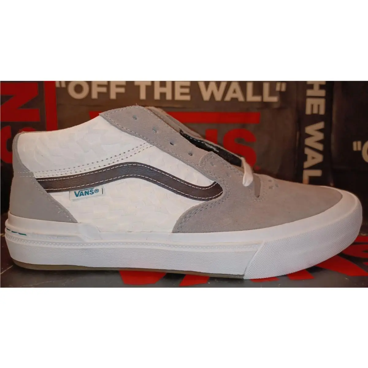 Vans Men`s 7.5/Women`s 9 Bmx Style 114 Kevin Peraza Grey/white/black Mid-top