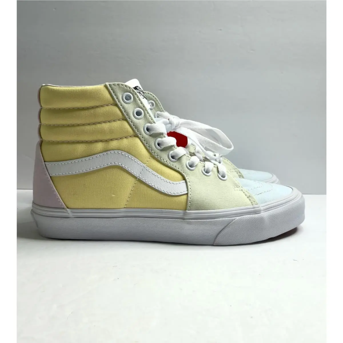 Vans Sk8-Hi Size 8.5 Pastel Block Canvas Leather Women`s Shoe Hightop Sneaker