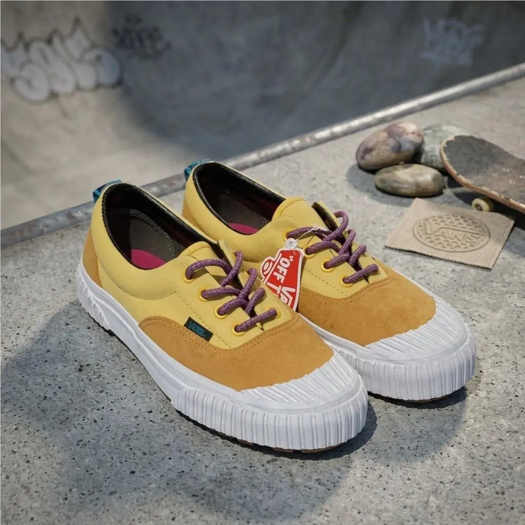 Vans Destruct SF Dijon Yellow Brown Suede Ripstop Skate Shoes Nwob Womens 9