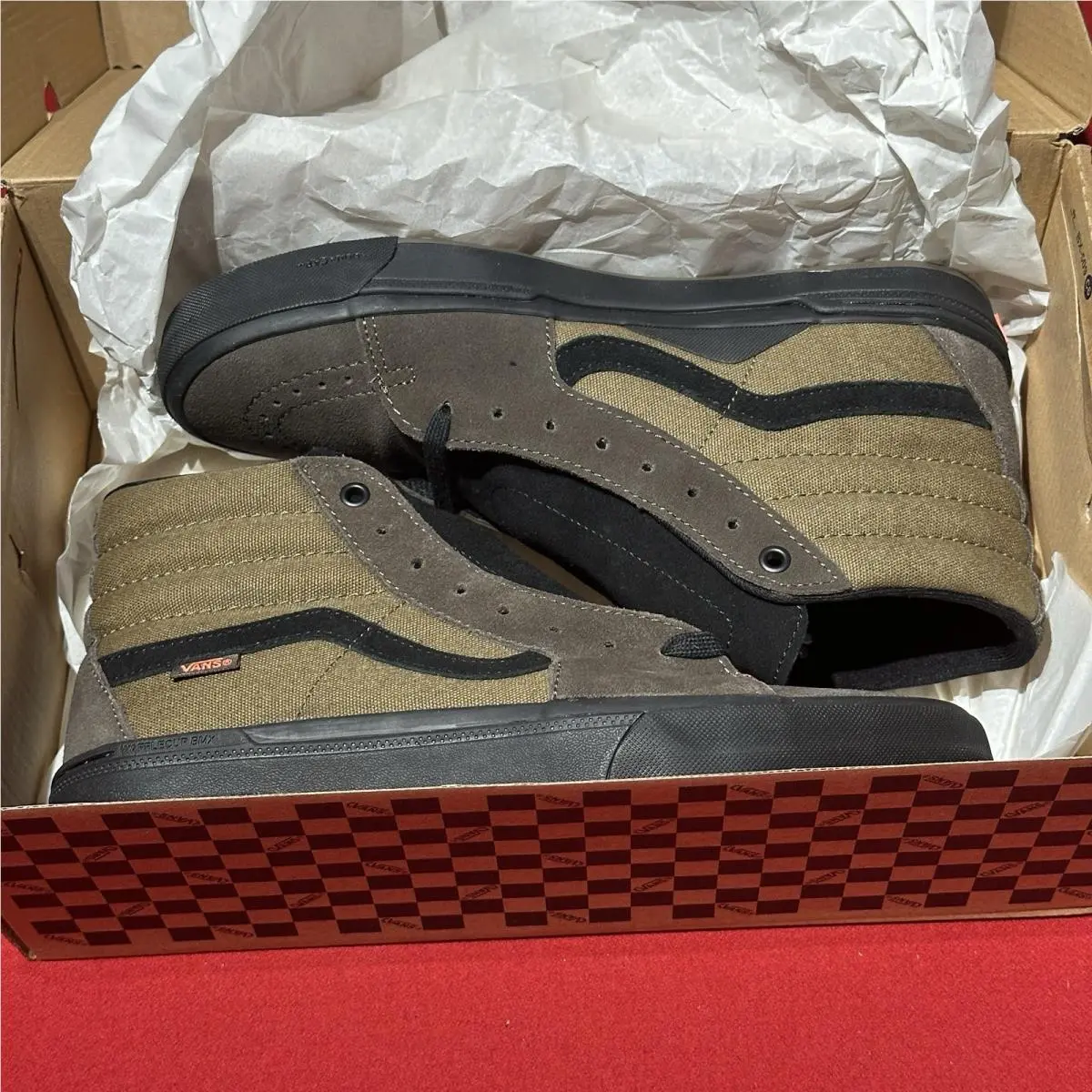 Vans Bmx Sk8-Hi Coal Brown Maximum Cushioning Pedal Grip Mens US 9.5