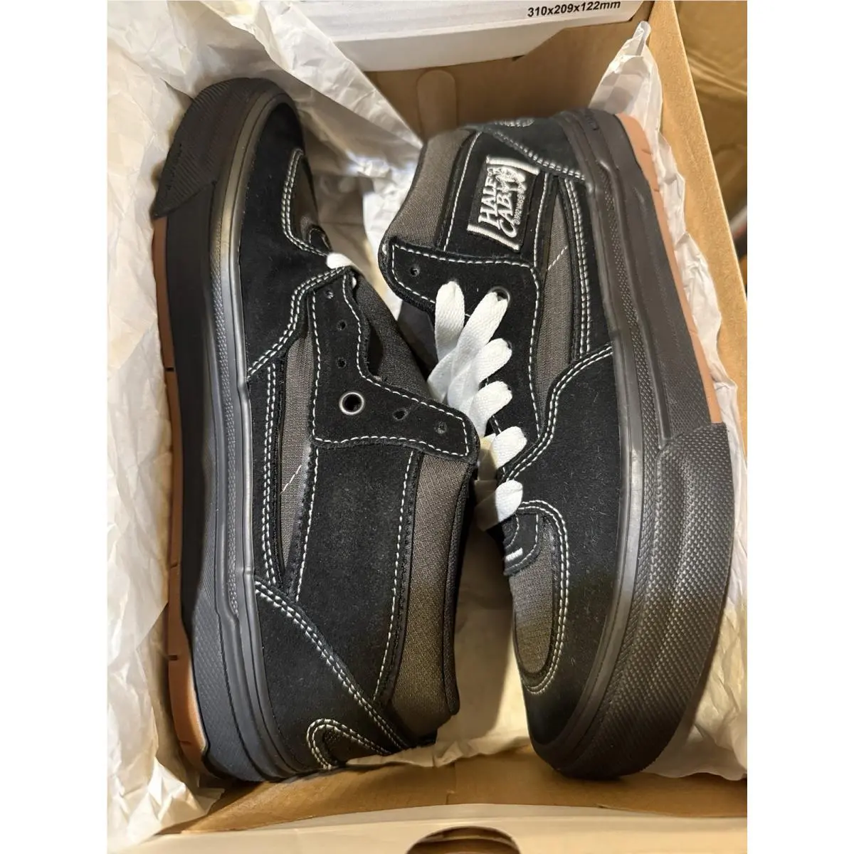 Vans Half Cab Waffle Cup Skate Shoes Size 9 Black Asphalt