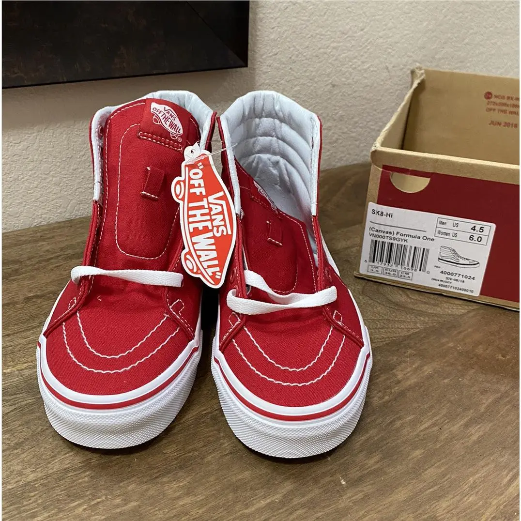 Vans shoes - VANS Sk8-Hi - VN000TS9GYK - Red / White 0