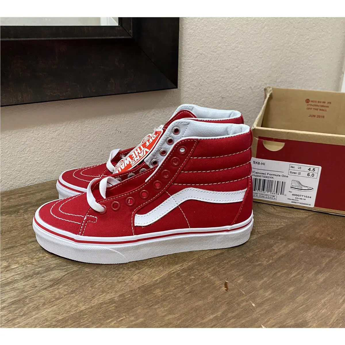Vans shoes - VANS Sk8-Hi - VN000TS9GYK - Red / White 1
