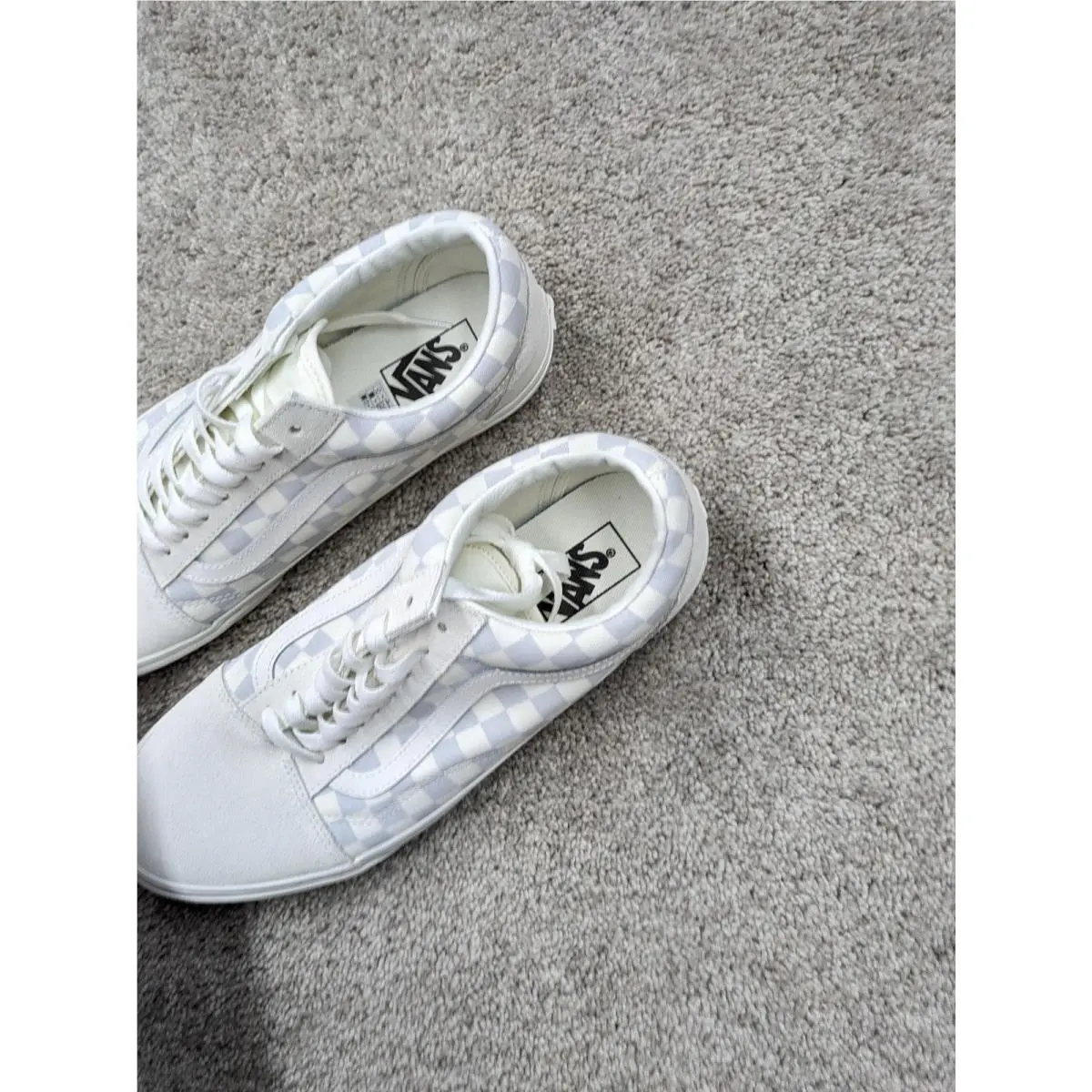 Vans shoes - Vans Old Skool Checkerboard Gray Marshmallow - White 2