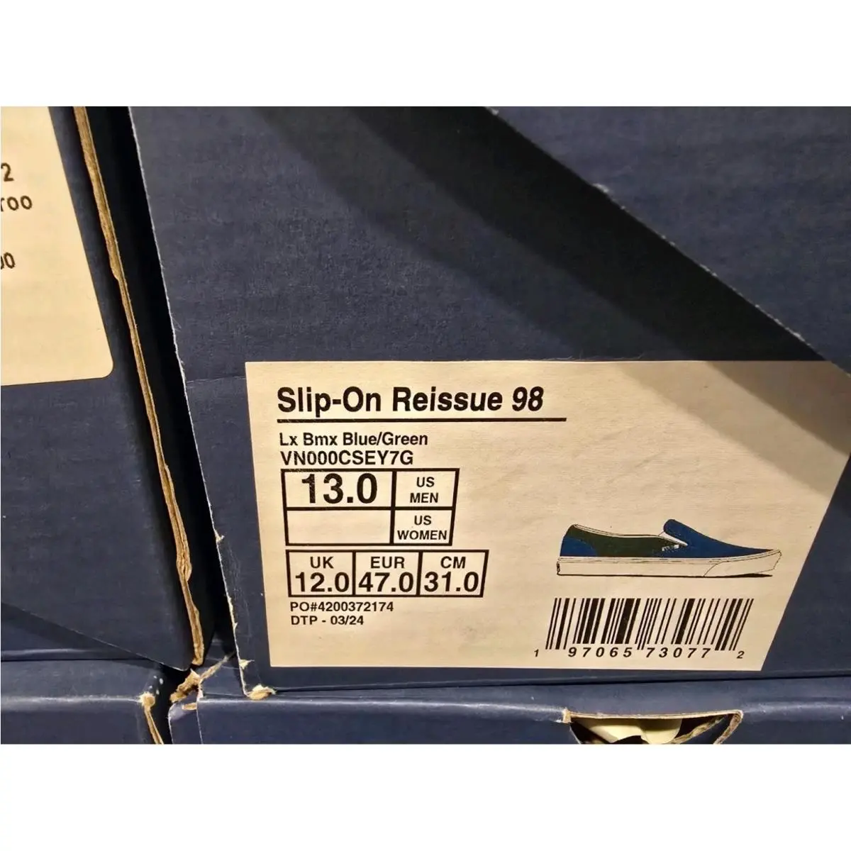 Vans shoes - VANS Slip-On - VN000CSEY7G - Lx BMX / Blue / Green 6