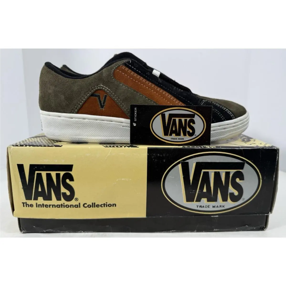 Vintage Vans Razor Skate Shoe Black/green/brown 1996 US Size 12 DS