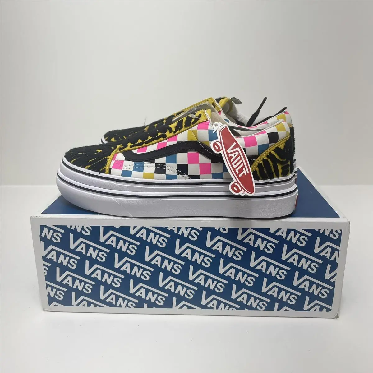 Vans Vault Super Comfycush Old Skool LX Shoes Sz 9.5 Womens /8 Mens Tiger Check