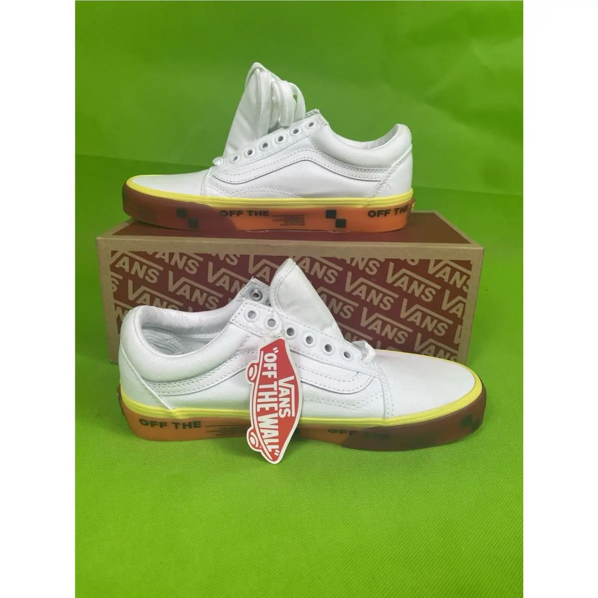 Vans Old Skool Off The Wall Low Canvas White Size 7 Rare