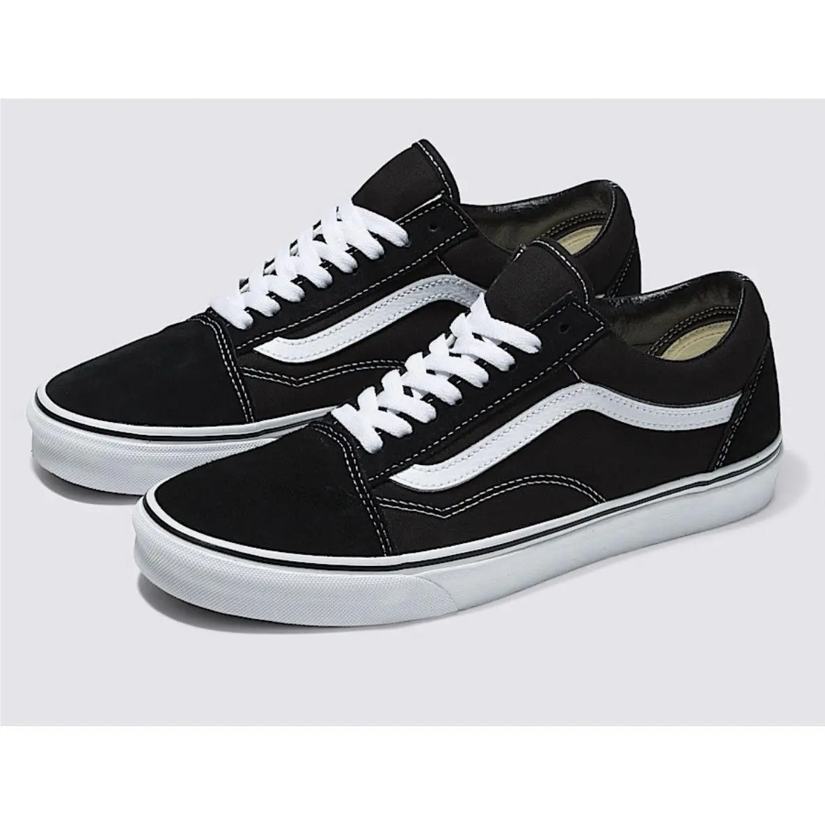 Vans Old Skool Wide Black Full Canvas Sneakers Unisex Size M8.5/W10 VN00000T8BMX
