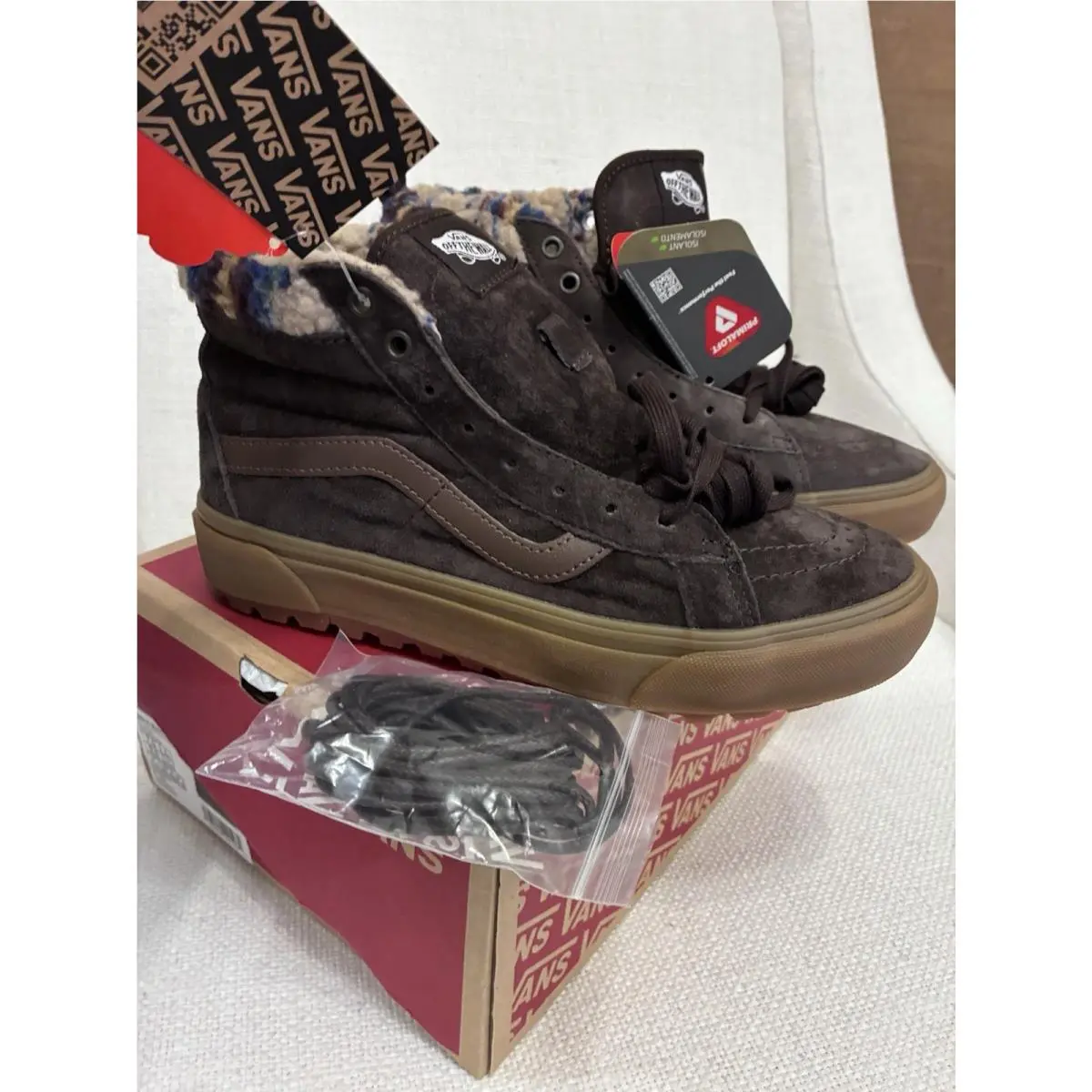 Vans Sk8-Hi MTE-1 Brown Suede Insulated Lace-up Sneakers Men`s US 7.5
