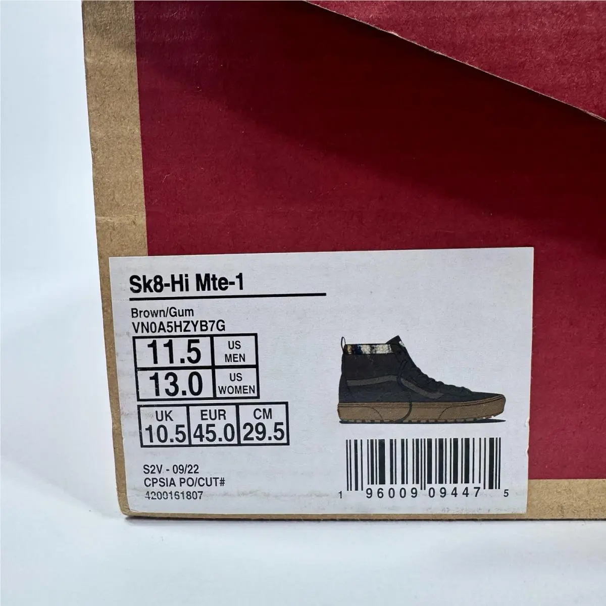 Vans shoes - VANS Sk8-Hi Mte-1 - VN0A5HZYB7G - Brown / Gum (UPC: 0196009094475) 5