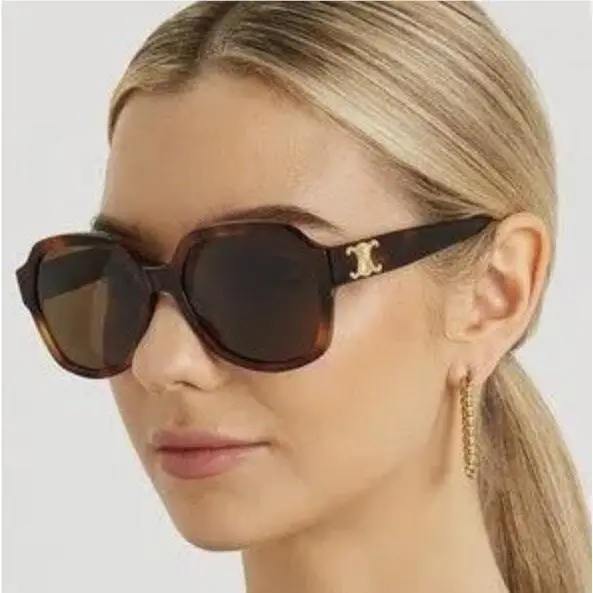 Celine Tortoise 56mm 56-18-140 Oversized Women`s Sunglasses Luxury Designer