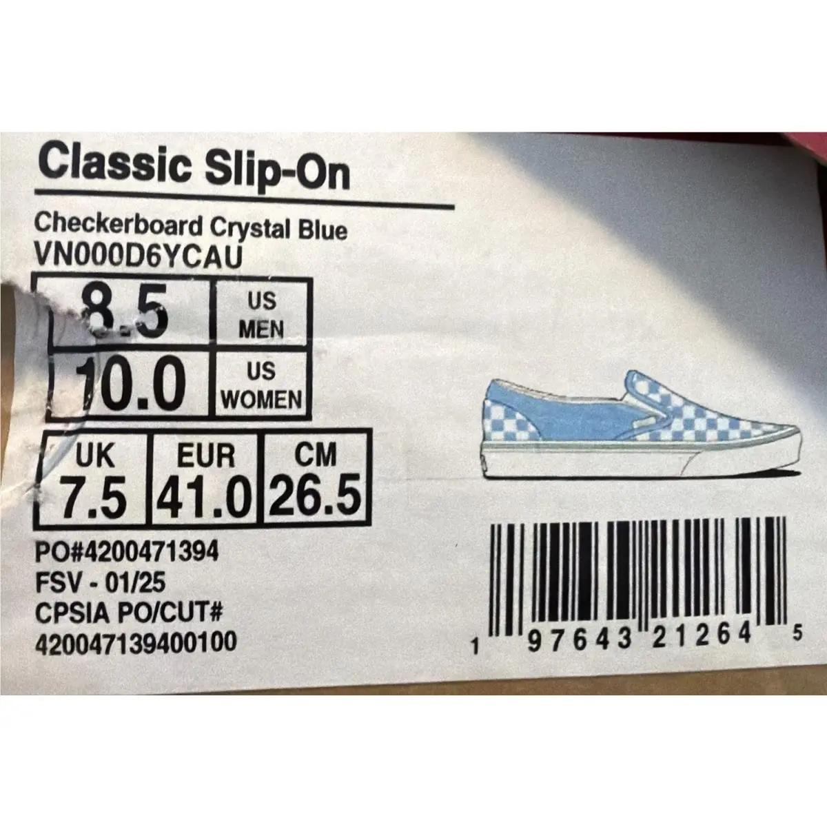 Vans shoes - VANS Classics - Classics - VN0A5AO86Y6 - Crystal Blue (UPC: 0197643212645) 3