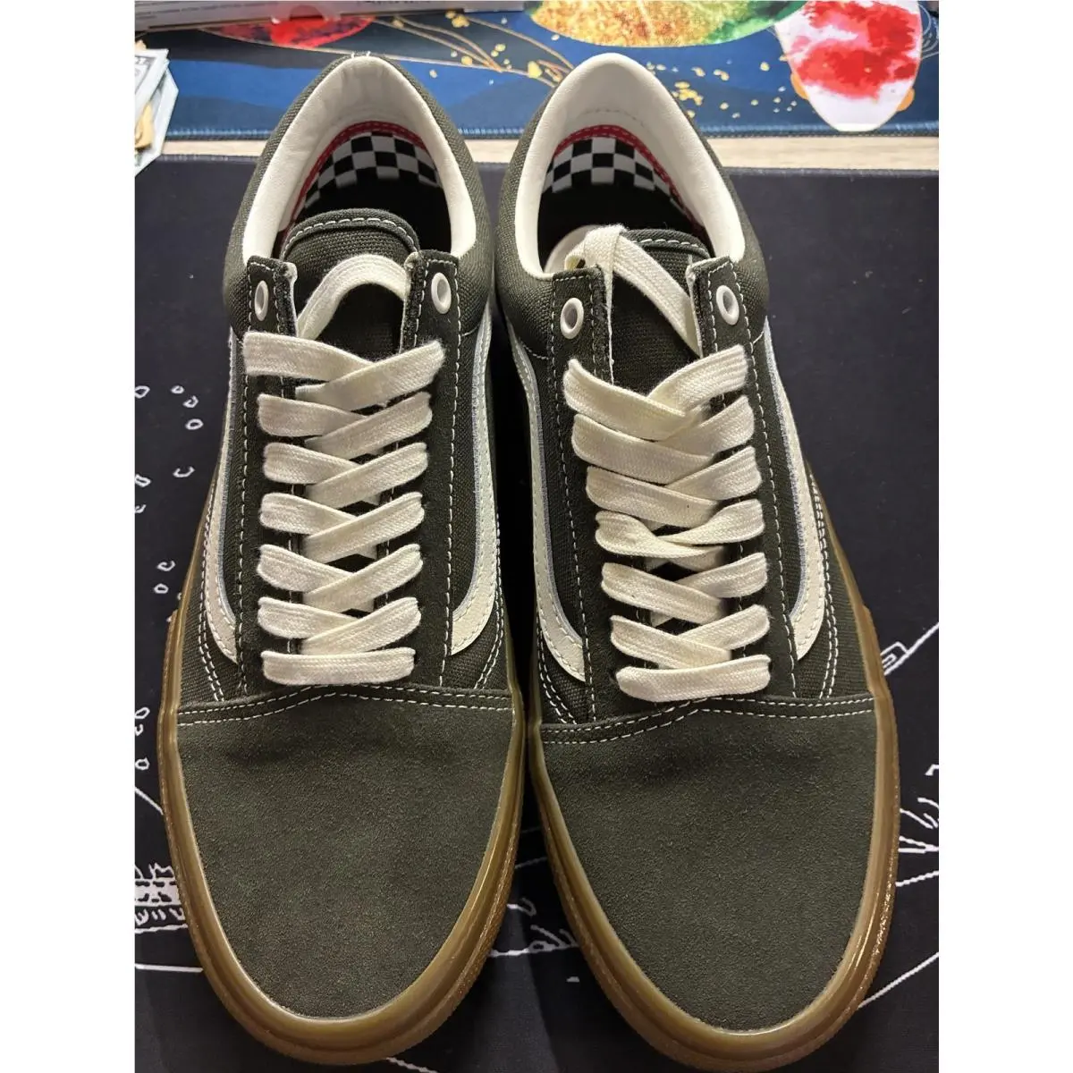 Vans Skate Old Skool Forest Night/gum Suede Skate Shoes Men`s Size 9