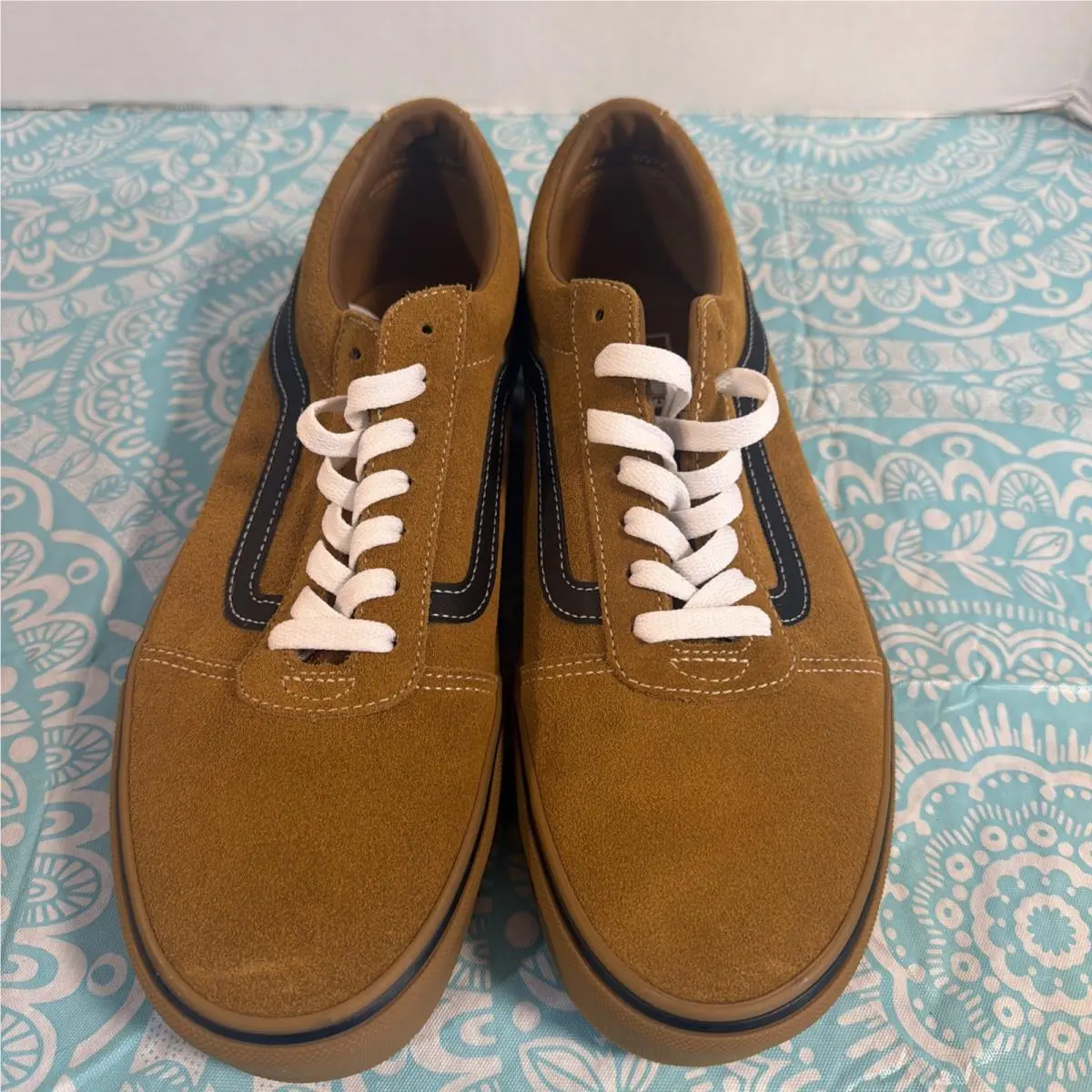 Vans Men`s Ward Suede Mesh Golden Brown Shoes Sz 10.5 Skateboarding Casual