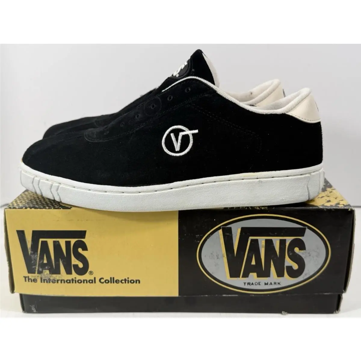 Vintage Vans Brick Skate Shoe Black 1997 US Size 11 DS 22083