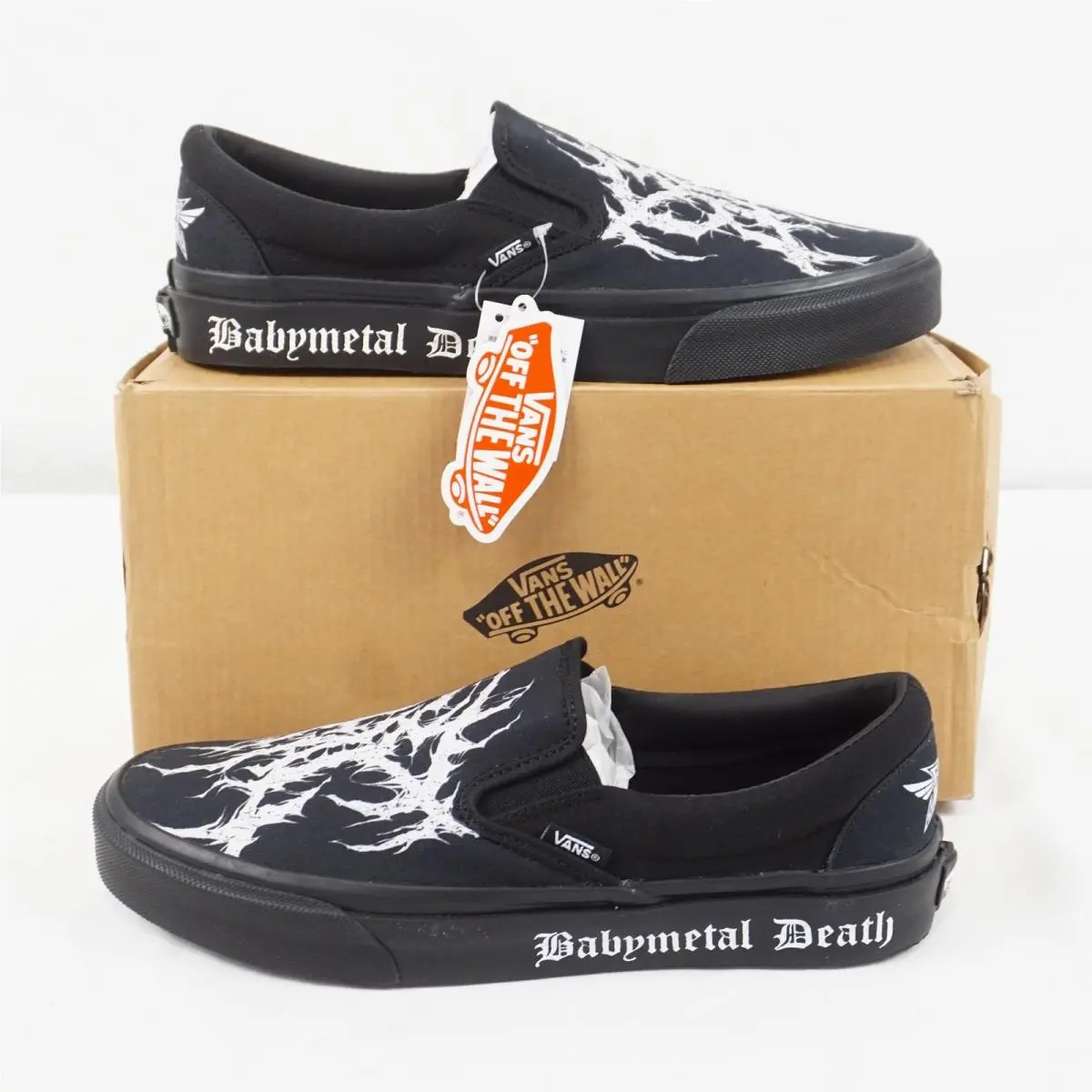 Vans x Babymetal Slip-on Skater Shoe In Black/white V98CF - Men`s Size 8H