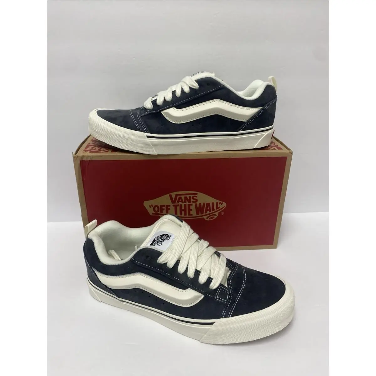 Vans M 10 Knu Skool Pig Suede Dark Gray White Skate Shoes