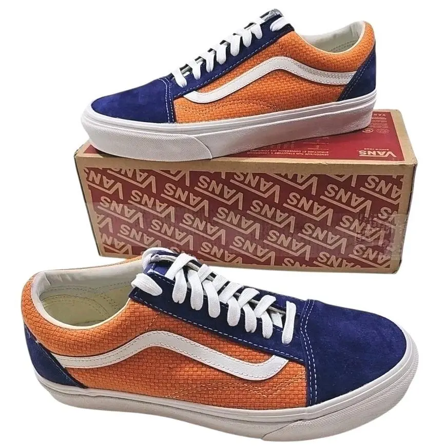 Vans Woman 9.5 Men`s 8 Old Skool Ryl Bl/apricot Buff Suede Sneakers Shoes