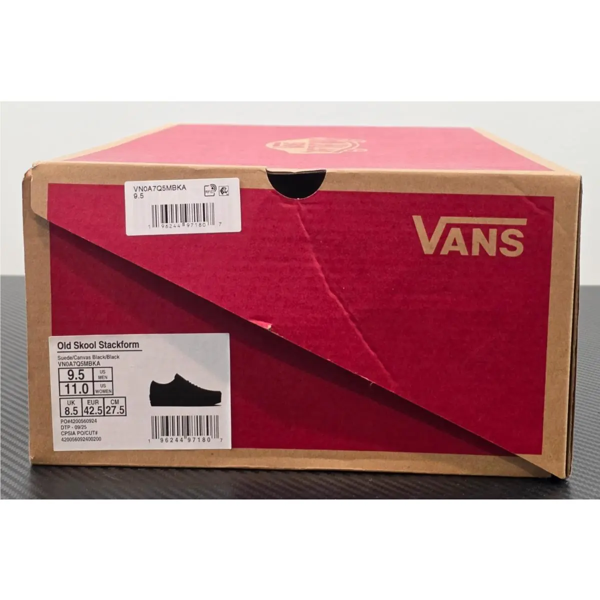 Vans shoes - Vans Old Skool Stackform Black Sneakers - VN0A7Q5MBKA - Black (UPC: 196244971807) 9