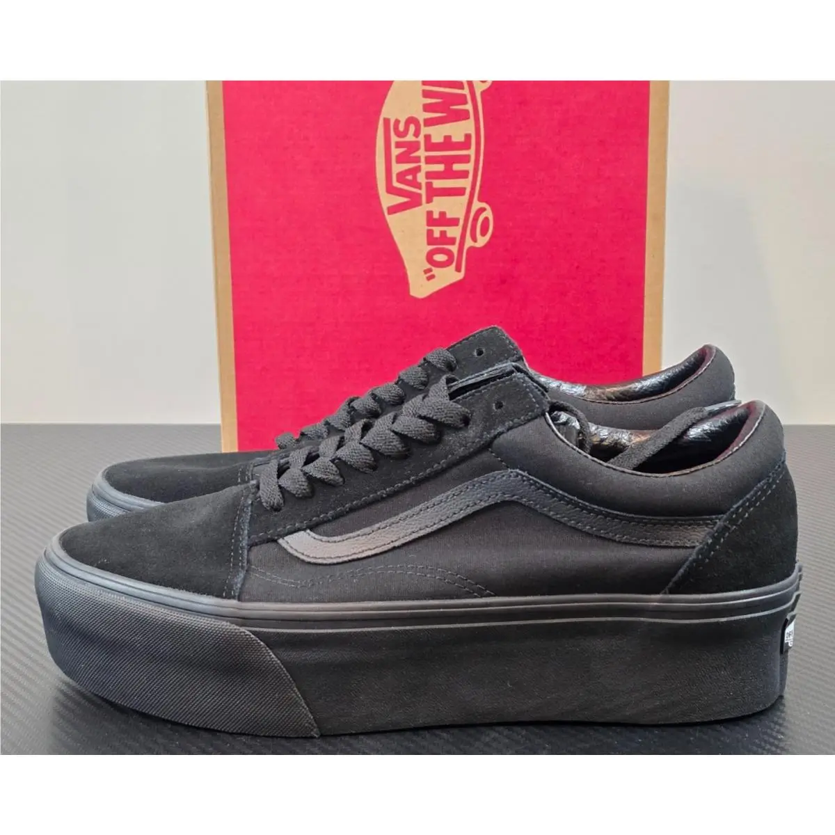 Vans shoes - Vans Old Skool Stackform Black Sneakers - VN0A7Q5MBKA - Black (UPC: 196244971807) 3