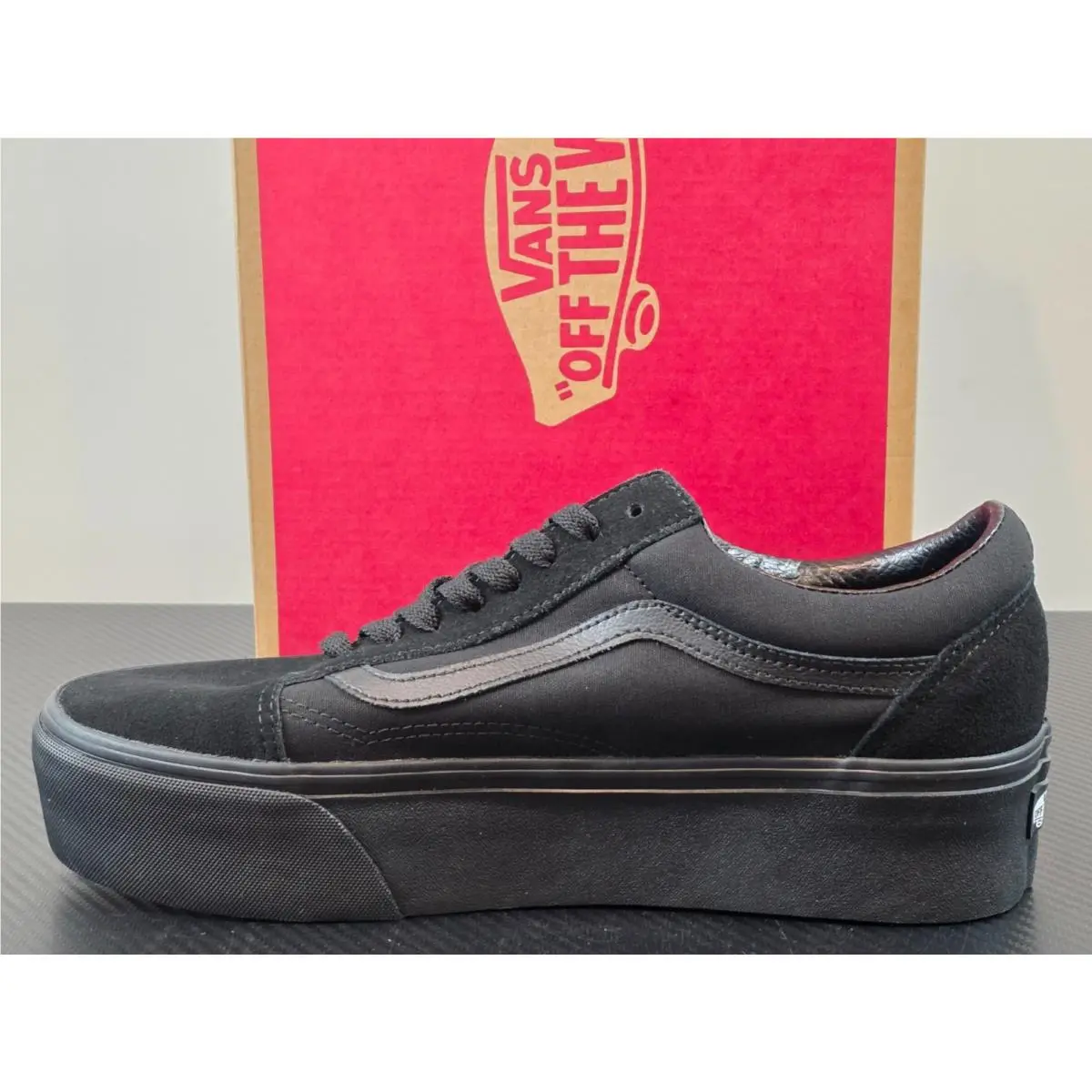 Vans shoes - Vans Old Skool Stackform Black Sneakers - VN0A7Q5MBKA - Black (UPC: 196244971807) 4