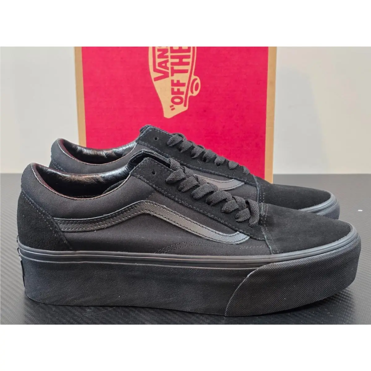 Vans shoes - Vans Old Skool Stackform Black Sneakers - VN0A7Q5MBKA - Black (UPC: 196244971807) 6