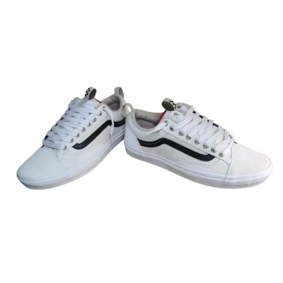 Vans Old Skool 36+ Skate Shoe in White w/ Black Suede Size 10 Men`s Nwb