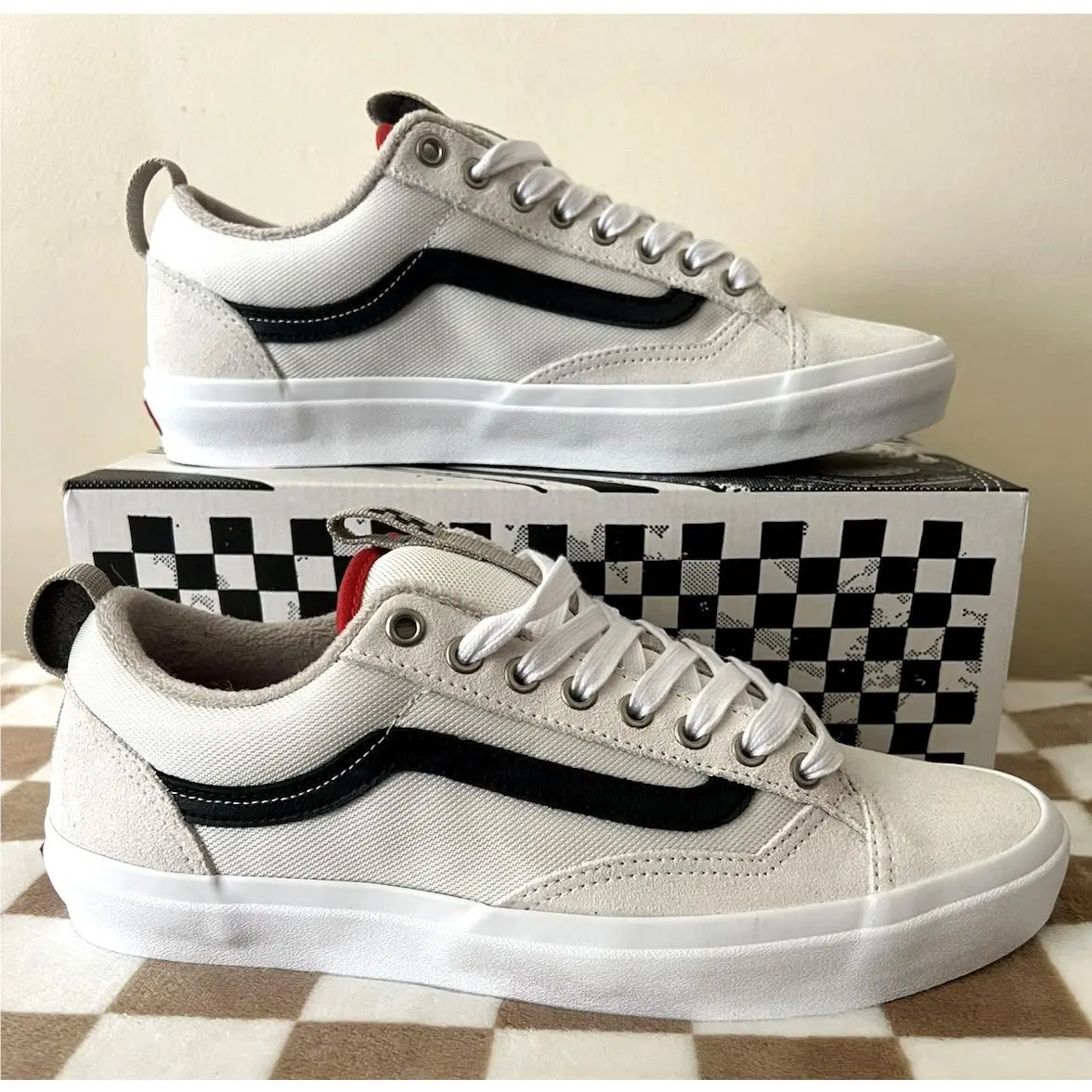 Vans Skate Old Skool 36+ Sneakers Antique White/black VN000D5RZHJ Men`s Size 11