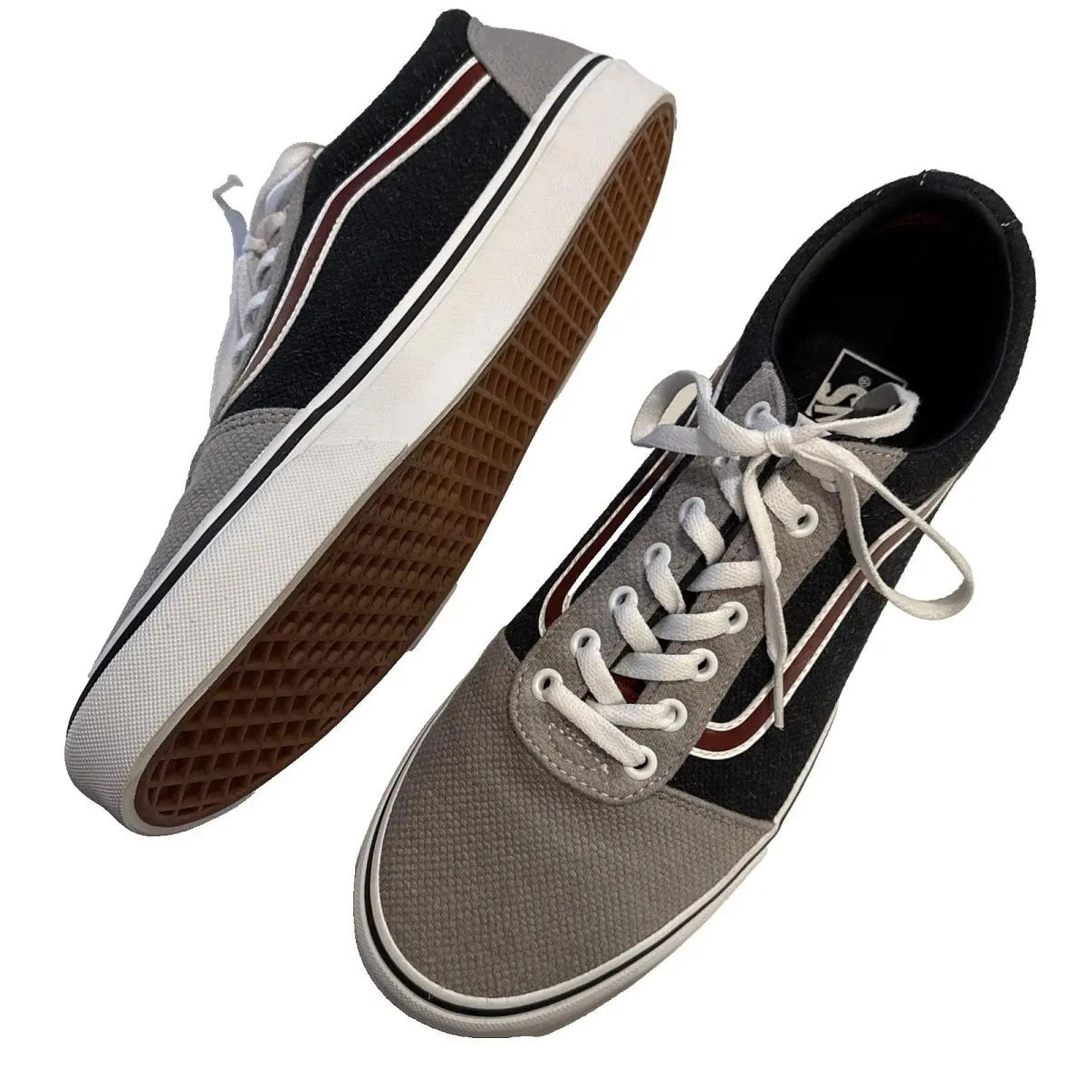 Vans shoes - Vans Ward - Ward - Navy and Grey with Burgundy Stripe 18