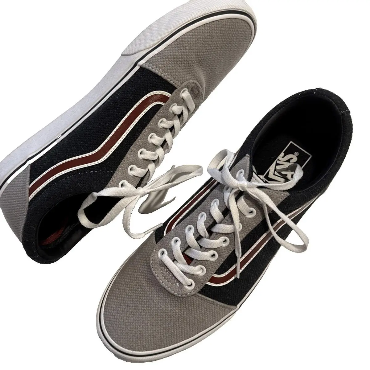 Vans shoes - Vans Ward - Ward - Navy and Grey with Burgundy Stripe 7