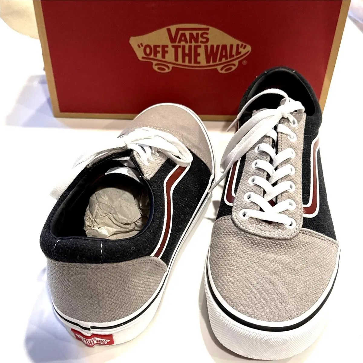 Vans shoes - Vans Ward - Ward - Navy and Grey with Burgundy Stripe 8