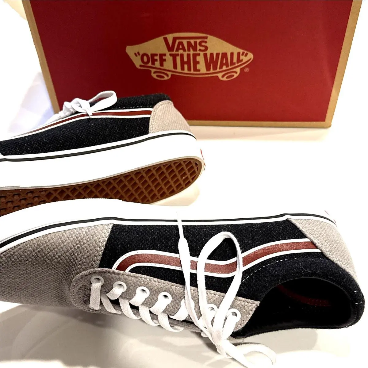 Vans shoes - Vans Ward - Ward - Navy and Grey with Burgundy Stripe 21