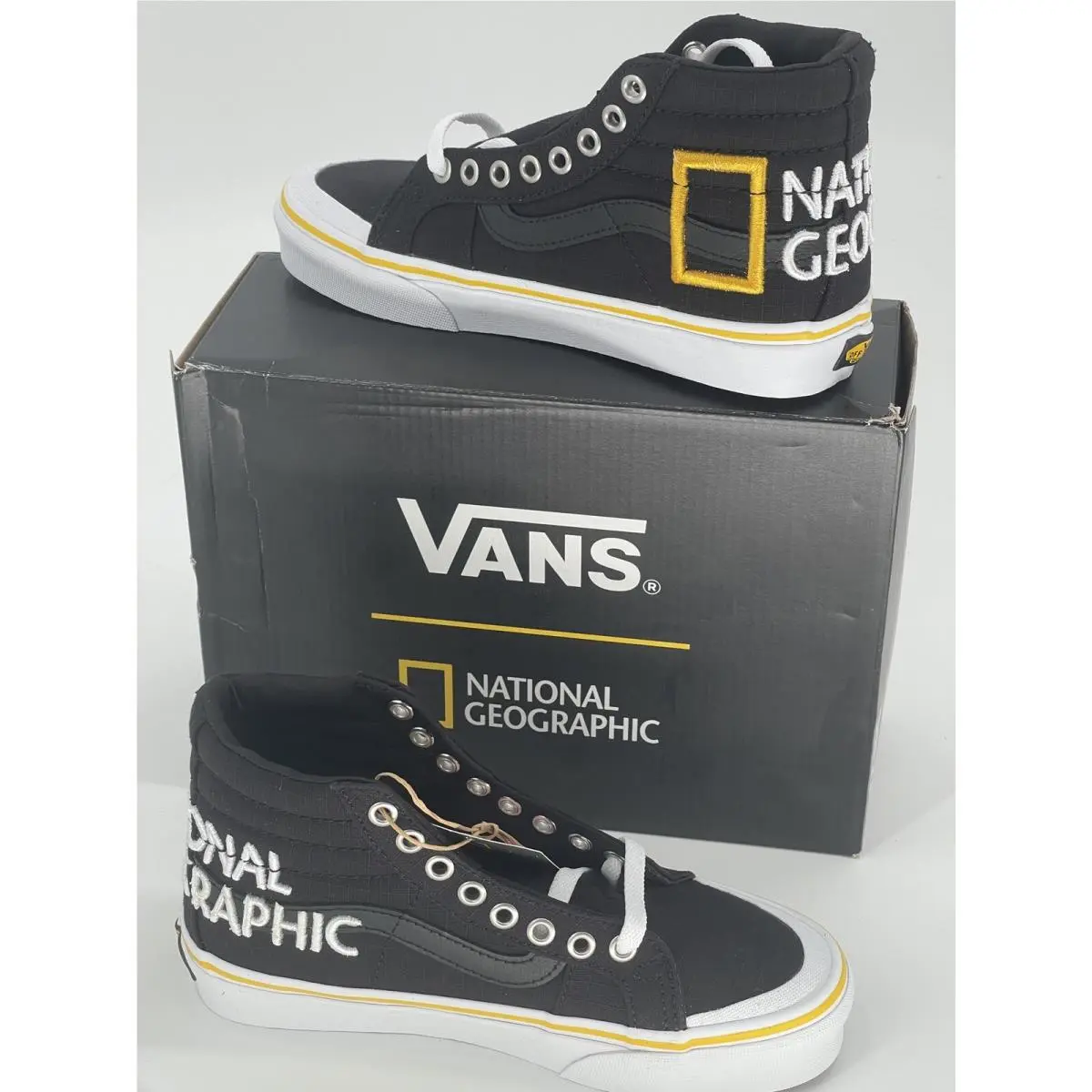 Vans Sneakers Sk8 Hi National Geographic Logo Black Yellow Skate Women 6
