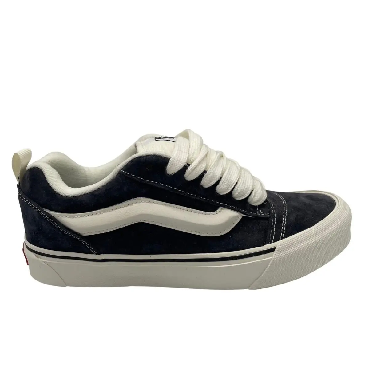 Vans Knu Skool Women 9 Gray White Pig Suede Puffy Skater Shoes VN000CS0BGF