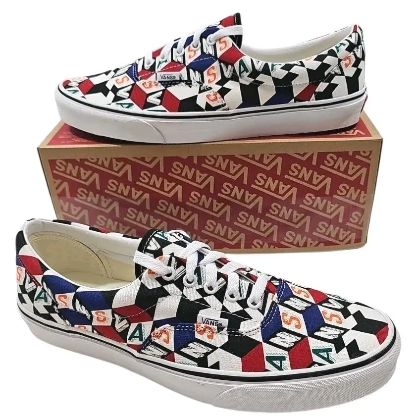 Vans Men`s 12 Era Checker Cube Multi Color Shoes Sneakers VN0A54F142X New
