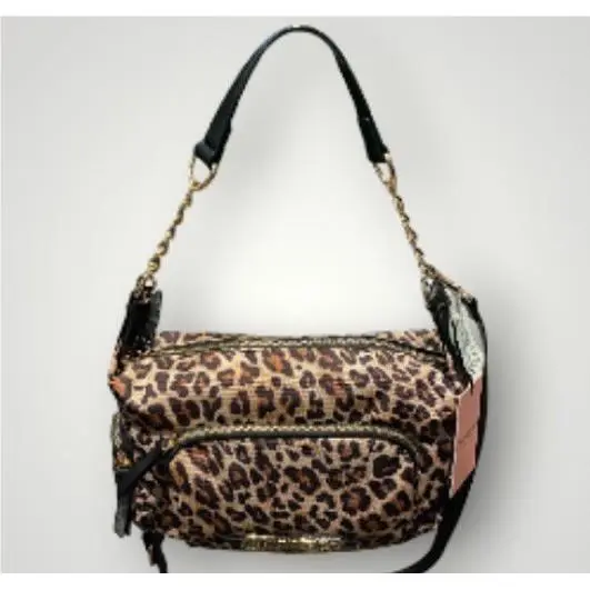 Viral Juicy Couture Shopaholic Leopard Print Crossbody Satchel Bag Y2K