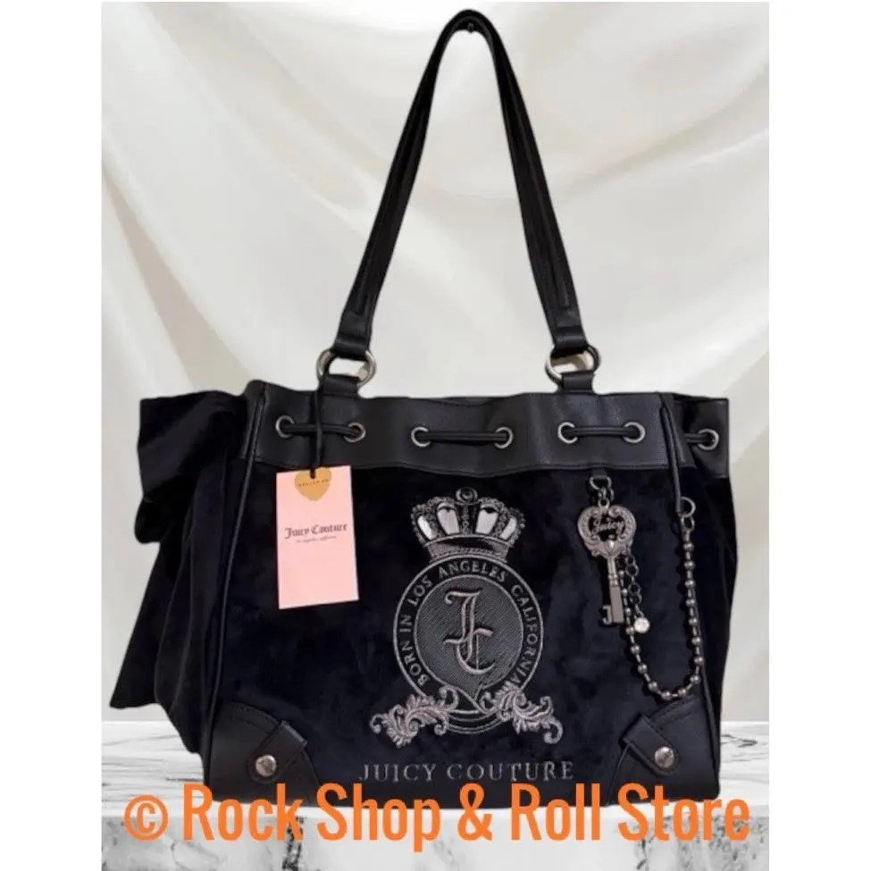 Viral Juicy Couture Classic Black Liquorice Lover Tote Daydreamer Bag