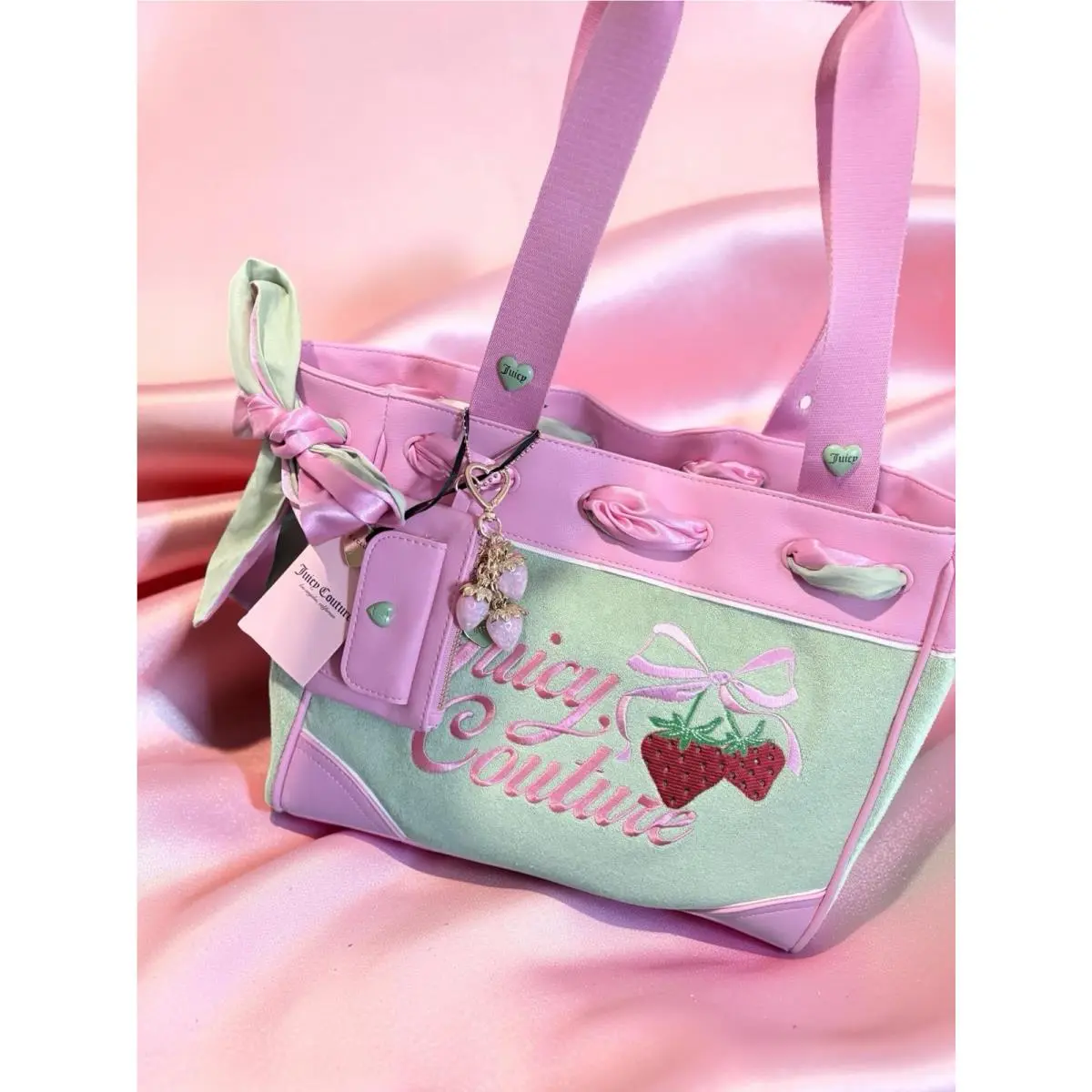 Juicy Couture Day Dreamer Custom Bow Charms 1 Of A Kind Pink Green