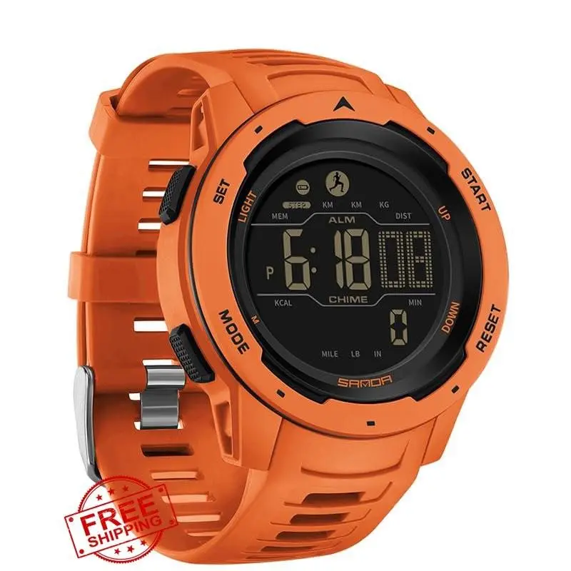 Fanmis Pedometer Watch Orange Military