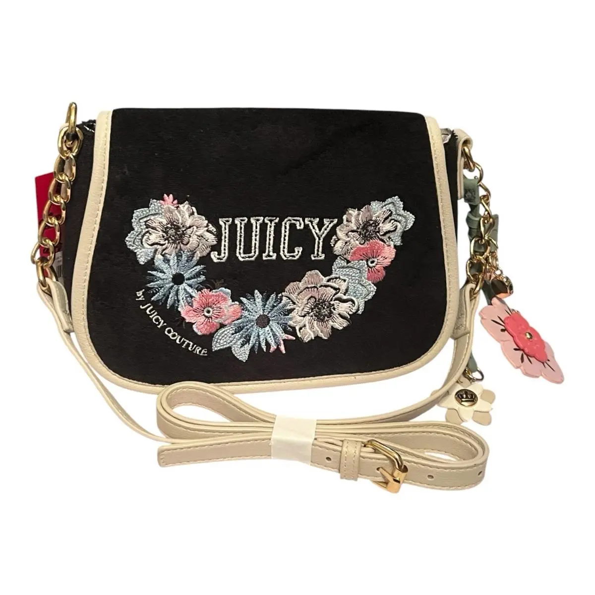 Juicy Couture Licorice Retrobloom Terry Small Crossbody Charms Bag